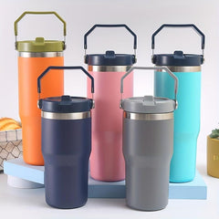 30oz Stainless Steel Water Tumbler with Straw for Outdoor Camping and Hiking