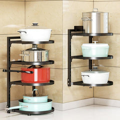 Kitchen Storage Rack Floor Pot Storage Sink Cabinet Layered Rack