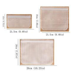 1pc Self Closing Food Freshing Bag Fridge Storage PEVA Snack Sealing Bag