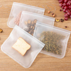 1pc Self Closing Food Freshing Bag Fridge Storage PEVA Snack Sealing Bag