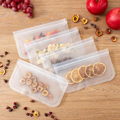 1pc Self Closing Food Freshing Bag Fridge Storage PEVA Snack Sealing Bag