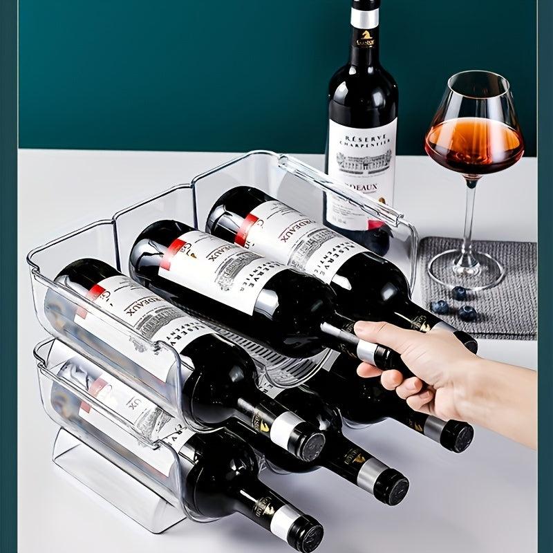 Stackable Transparent Pet Wine Rack For Kitchen And Pantry