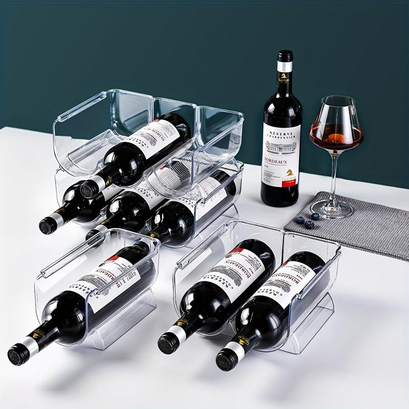 Stackable Transparent Pet Wine Rack For Kitchen And Pantry
