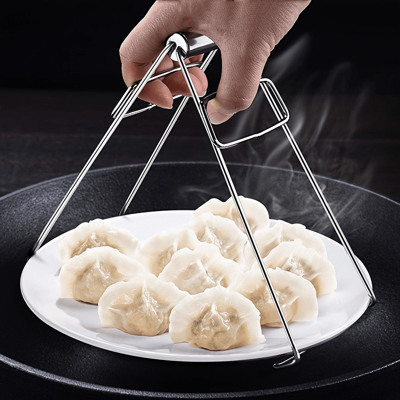 Stainless Steel Dish Gripper, Foldable Anti-Scald Bowl Clip