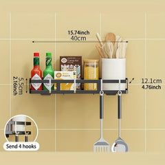 Kitchen Storage Rack with Hook Bathroom Corner Shelf