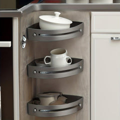 3pcs Corner Shelf Organizer Wall Mounted Kitchen Bathroom Cabinet Dish Plate
