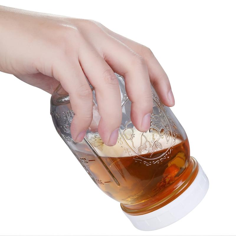 10pcs Round Glass Storage Jar with Sealed Lid for Food Preservation