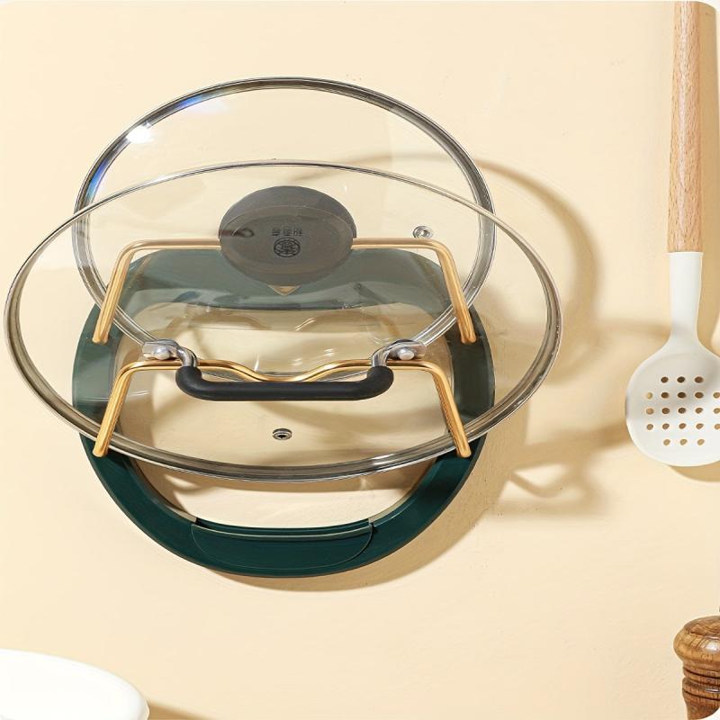 Double Layer Pot Lid Drain Rack Wall Mounted Kitchen Storage Rack