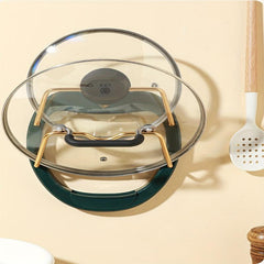 Double Layer Pot Lid Drain Rack Wall Mounted Kitchen Storage Rack