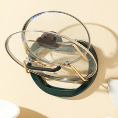Double Layer Pot Lid Drain Rack Wall Mounted Kitchen Storage Rack