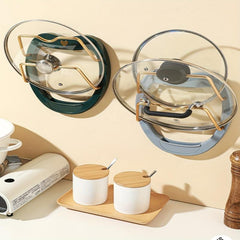 Double Layer Pot Lid Drain Rack Wall Mounted Kitchen Storage Rack