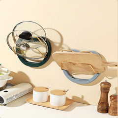 Double Layer Pot Lid Drain Rack Wall Mounted Kitchen Storage Rack