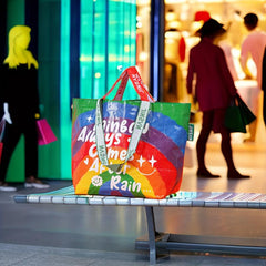 Rainbow Pattern Reusable Shopping Bag Large Capacity Foldable Bag