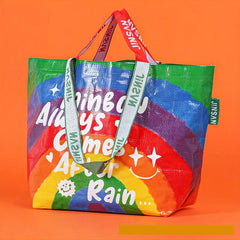 Rainbow Pattern Reusable Shopping Bag Large Capacity Foldable Bag