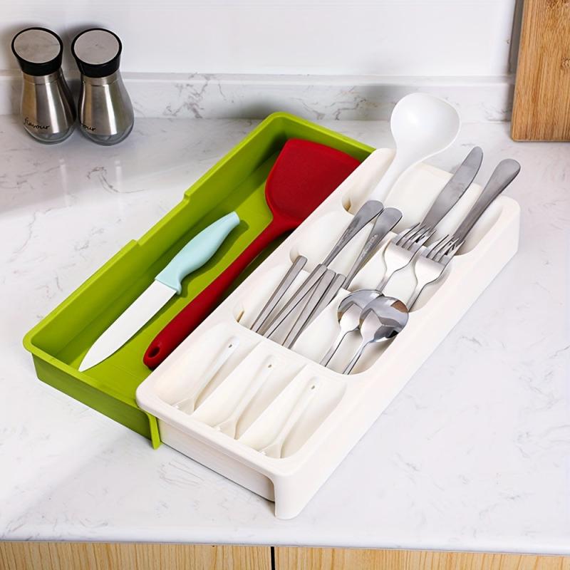 Retractable Silverware Drawer Storage Box for Kitchen Accessories