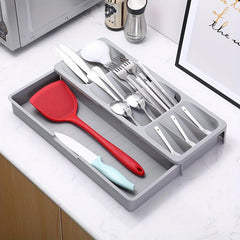Retractable Silverware Drawer Storage Box for Kitchen Accessories