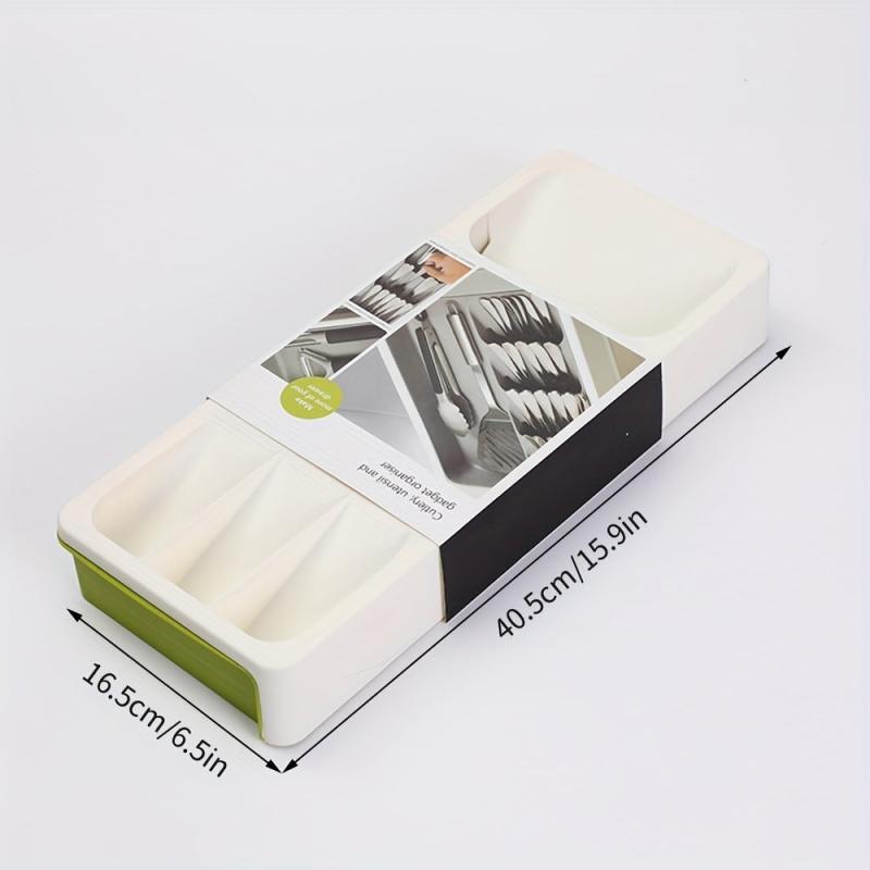 Retractable Silverware Drawer Storage Box for Kitchen Accessories