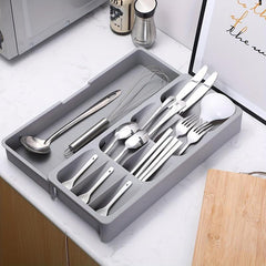 Retractable Silverware Drawer Storage Box for Kitchen Accessories