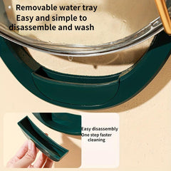 Wall Mounted Pot Lid Rack Double Layer Draining Pot Cover Rack