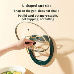 Wall Mounted Pot Lid Rack Double Layer Draining Pot Cover Rack