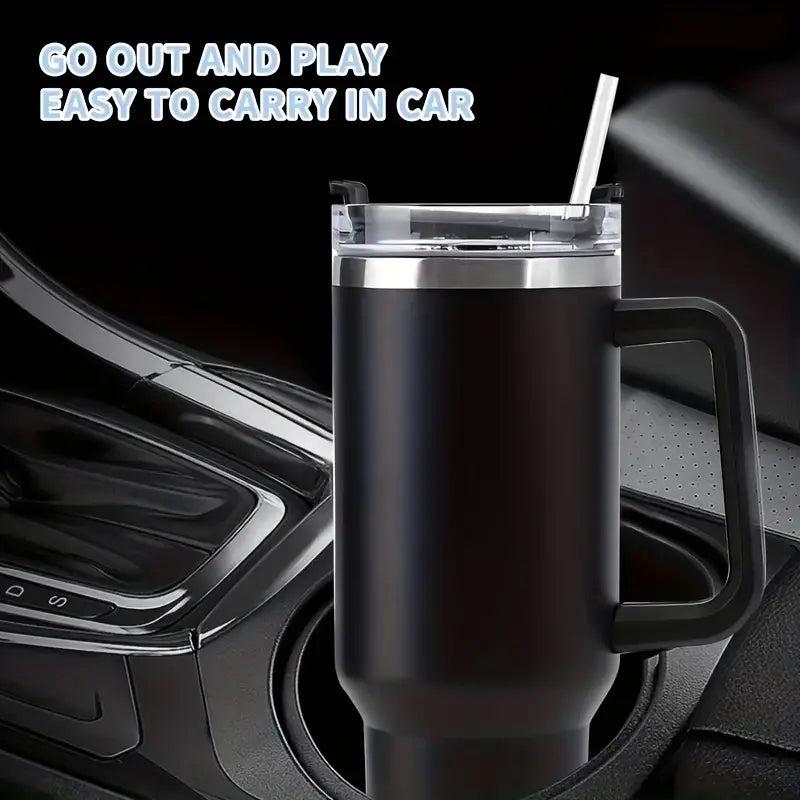 40oz Gradient Tumbler Stainless Steel Thermal Bottle Straw Lid Handle