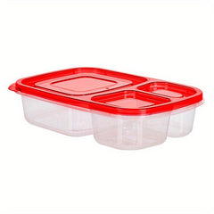 Plastic 3-Cell Bento Box Leakproof Food Container for School and Camping