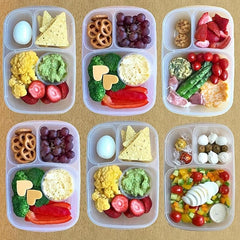 Plastic 3-Cell Bento Box Leakproof Food Container for School and Camping