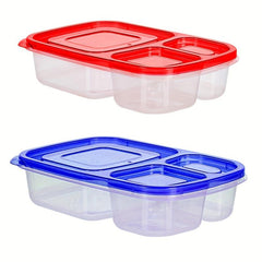 Plastic 3-Cell Bento Box Leakproof Food Container for School and Camping