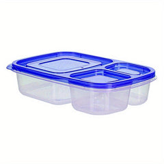 Plastic 3-Cell Bento Box Leakproof Food Container for School and Camping
