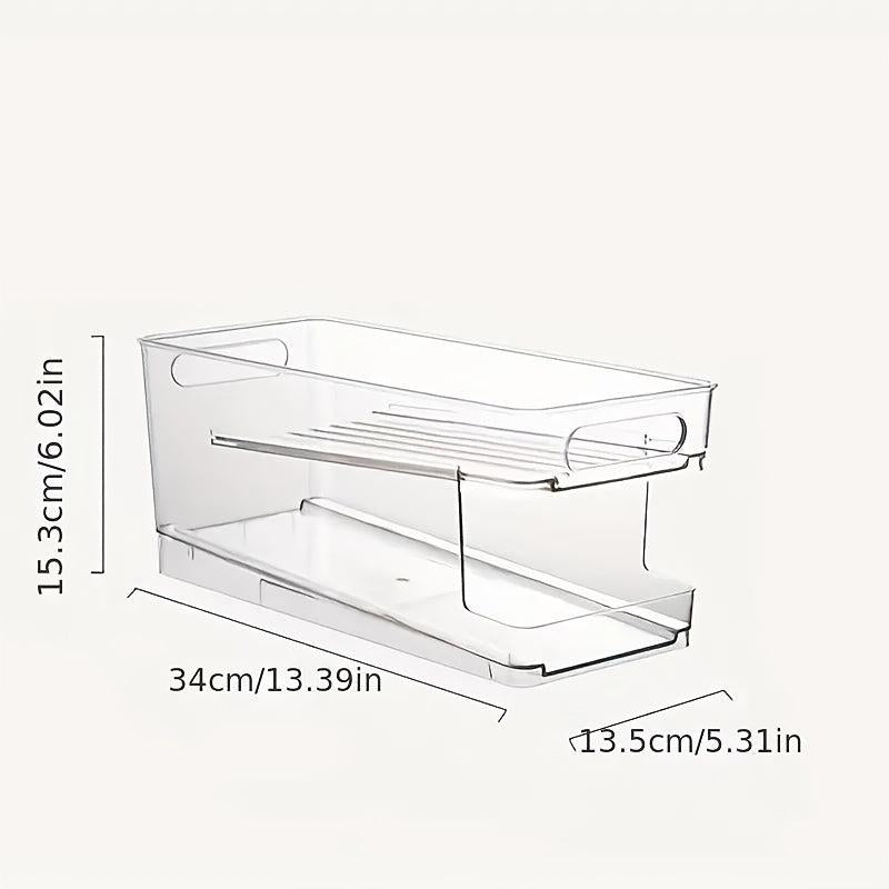Lightweight Rolling Beverage Storage Box Organizer for Freezer Pantry