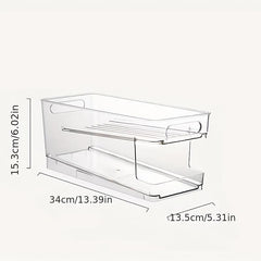 Lightweight Rolling Beverage Storage Box Organizer for Freezer Pantry