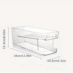 Lightweight Rolling Beverage Storage Box Organizer for Freezer Pantry