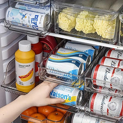 Lightweight Rolling Beverage Storage Box Organizer for Freezer Pantry