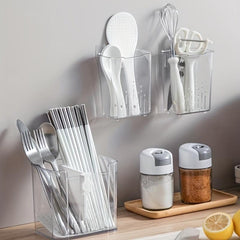 3pcs Punch Hanging Tableware Drain Storage Box Kitchen Shelf