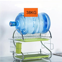 2 Tier Dish Drainer Rack Drip Tray Sink Drying