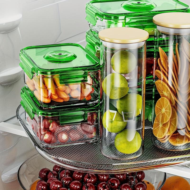 Countertop Condiment Storage Rack Rotating Refrigerator Turntable