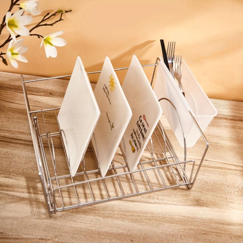 Space Saving Extendable Dish Drying Rack Cutlery Holders Anti Rust Dish Drainer
