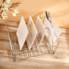 Space Saving Extendable Dish Drying Rack Cutlery Holders Anti Rust Dish Drainer