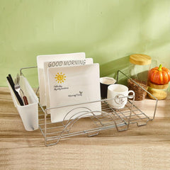 Space Saving Extendable Dish Drying Rack Cutlery Holders Anti Rust Dish Drainer