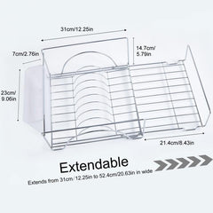Space Saving Extendable Dish Drying Rack Cutlery Holders Anti Rust Dish Drainer