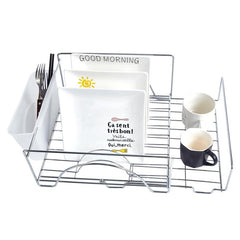 Space Saving Extendable Dish Drying Rack Cutlery Holders Anti Rust Dish Drainer