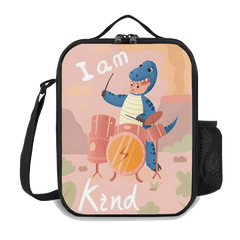 Dinosaur Man Insulated Lunch Bag Tote for Camping Picnic Beach