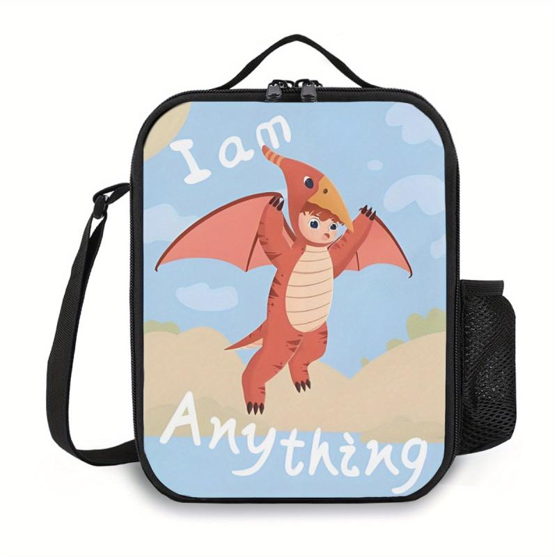 Dinosaur Man Insulated Lunch Bag Tote for Camping Picnic Beach