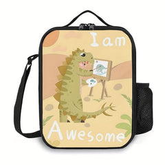 Dinosaur Man Insulated Lunch Bag Tote for Camping Picnic Beach