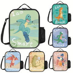 Dinosaur Man Insulated Lunch Bag Tote for Camping Picnic Beach