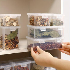 1pc Spice Storage Box Refrigerator Organizer Bins with Lid