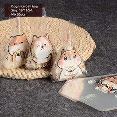 50pcs Triangle Rice Ball Packaging Bag Easy Tear Strip Sushi Packaging Bags