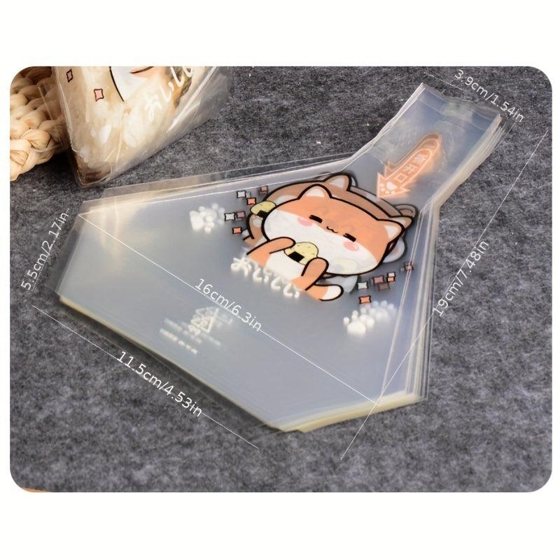 50pcs Triangle Rice Ball Packaging Bag Easy Tear Strip Sushi Packaging Bags
