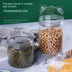 Bear Shaped Snack Storage Tank PET Material Container Leak Proof