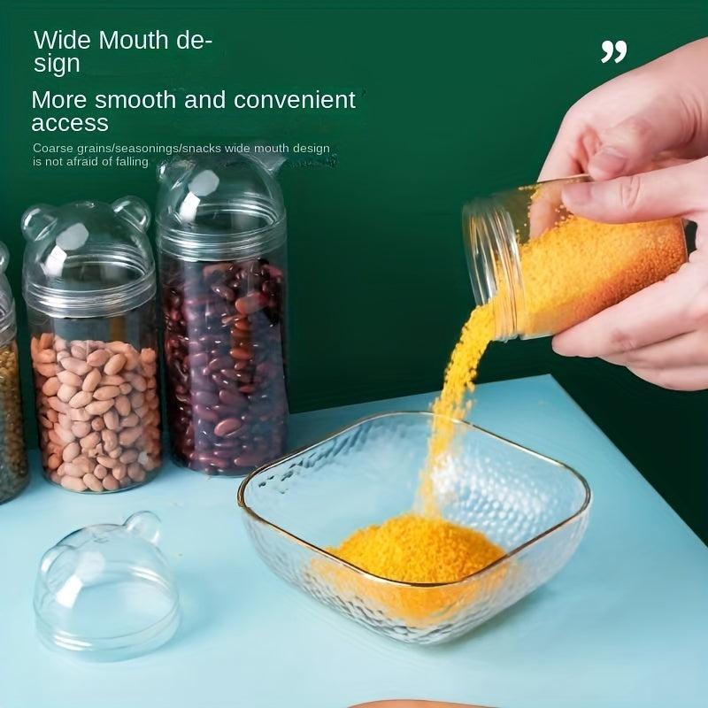 Bear Shaped Snack Storage Tank PET Material Container Leak Proof